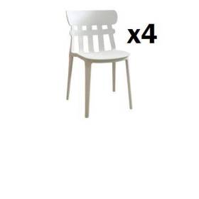 lot de 4 chaises perla -blanc