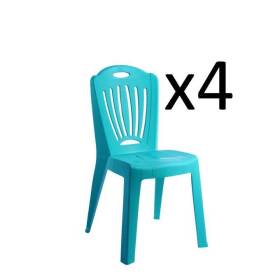 lot de 4 chaises tej - bleu turquoise