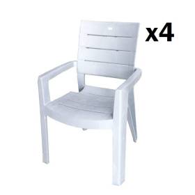lot de 4 chaise robusta avec accoudoir-gris