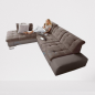 Canapé d'angle Sandra sans pouf - 290*220 - Marron