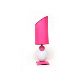  Lampe de Chevet - Céramique - 2 Boules - Rose - 57 cm