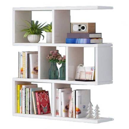 Niche bureautique, Zigzag, en MDF blanc L 90cm x H 82cm x P 22cm