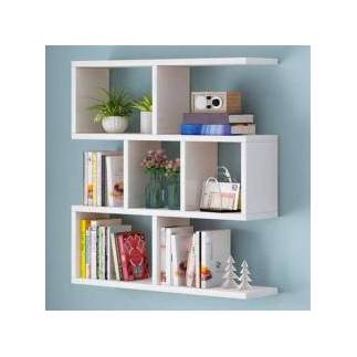 Niche bureautique, Zigzag, en MDF blanc L 90cm x H 82cm x P 22cm
