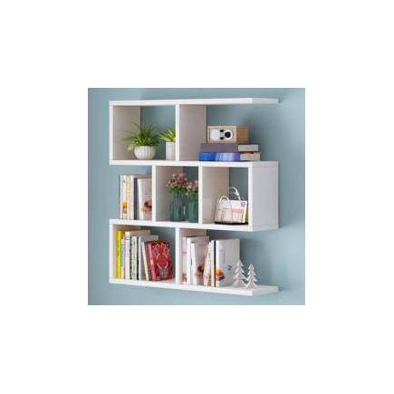 Niche bureautique, Zigzag, en MDF blanc L 90cm x H 82cm x P 22cm