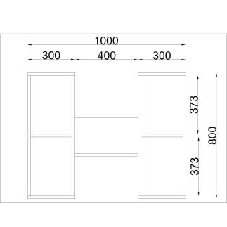 Niche bureautique en chêne L 100cm x H 80cm x P 25cm