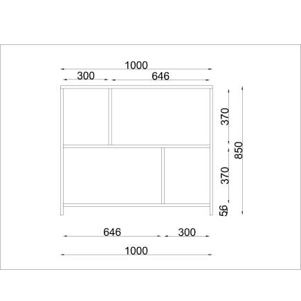 Niche bureautique en blanc L 100cm x H 85cm x P 25cm