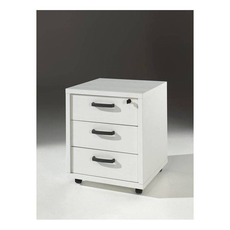 Bloc à trois tiroirs en MDF stratifié blanc L50cmxH60cm Bloc à trois tiroirs en MDF stratifié blanc L50cmxH60cm