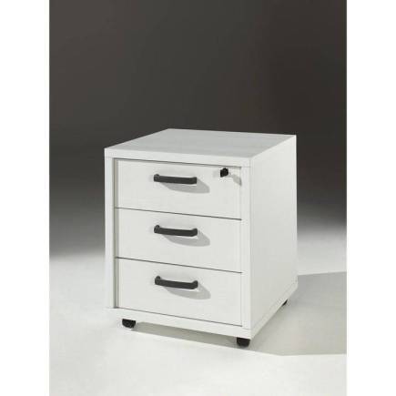 Bloc à trois tiroirs en MDF stratifié blanc  L50cmxH60cm