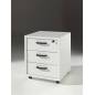 Bloc à trois tiroirs en MDF stratifié blanc L50cmxH60cm Bloc à trois tiroirs en MDF stratifié blanc L50cmxH60cm