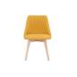 Lot de deux chaises scandinaves en tissu velours jaune moutarde et bois clair (lot de 2) HIGGINS
