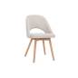 Lot de deux chaises scandinaves en tissu effet velours texturé beige et bois clair (lot de 2) COSETTE