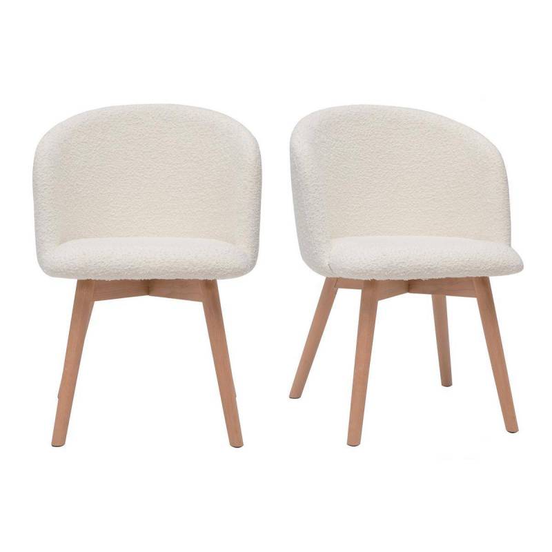 Lot de deux chaises scandinaves blanc cassé et bois (lot de 2) VANITY Lot de deux chaises scandinaves blanc cassé et bois (lot de 2) VANITY