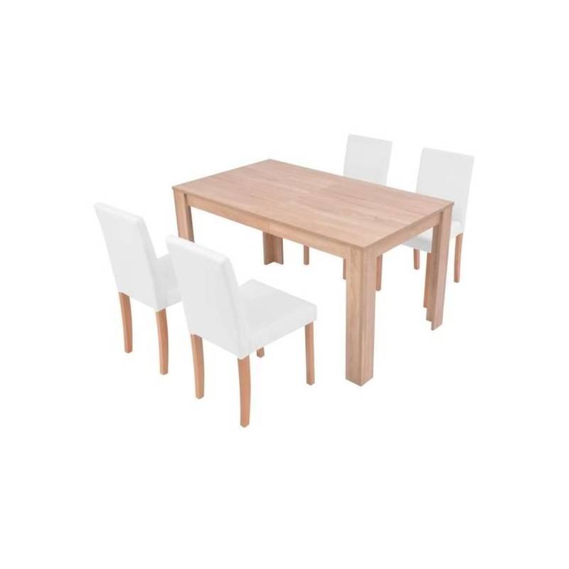 Table à manger avec 4 chaises en simili cuir Table à manger avec 4 chaises en simili cuir