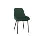 Lot de deux chaises design en tissu velours vert foncé et métal noir (lot de 2) HOLO