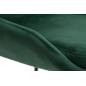 Lot de deux chaises design en tissu velours vert foncé et métal noir (lot de 2) HOLO