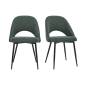 Lot de deux chaises vintage en tissu effet velours texturé vert et métal noir (lot de 2) COSETTE Lot de deux chaises vintage en tissu effet velours texturé vert et métal noir (lot de 2) COSETTE