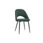 Lot de deux chaises vintage en tissu effet velours texturé vert et métal noir (lot de 2) COSETTE Lot de deux chaises vintage en tissu effet velours texturé vert et métal noir (lot de 2) COSETTE