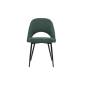 Lot de deux chaises vintage en tissu effet velours texturé vert et métal noir (lot de 2) COSETTE Lot de deux chaises vintage en tissu effet velours texturé vert et métal noir (lot de 2) COSETTE