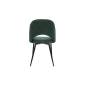 Lot de deux chaises vintage en tissu effet velours texturé vert et métal noir (lot de 2) COSETTE Lot de deux chaises vintage en tissu effet velours texturé vert et métal noir (lot de 2) COSETTE