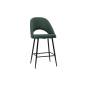 lot d deux tabourets de bar en tissu effet velours texturé vert  (lot de 2) COSETTE