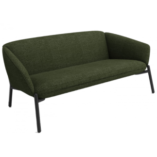 Canapé droit tapissé en vert - Eva - L160xH85xP70