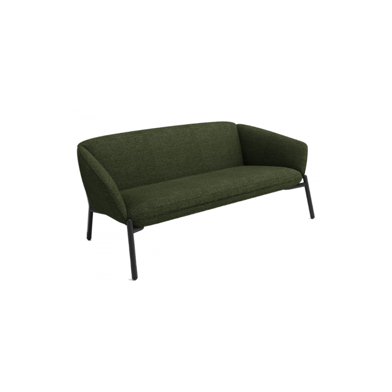 Canapé droit tapissé en vert - Eva - L160xH85xP70