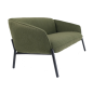 Canapé droit tapissé en vert - Eva - L160xH85xP70
