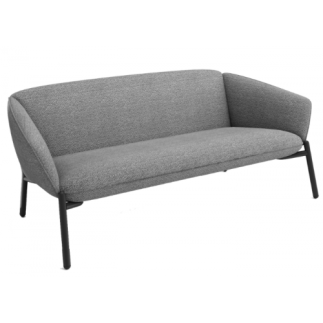 Canapé droit tapissé en gris - Eva - L160xH85xP70