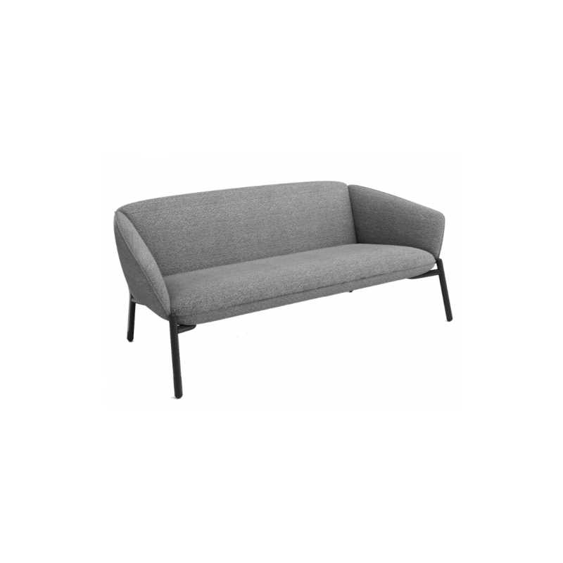 Canapé droit tapissé en gris - Eva - L160xH85xP70