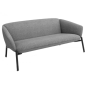 Canapé droit tapissé en gris - Eva - L160xH85xP70