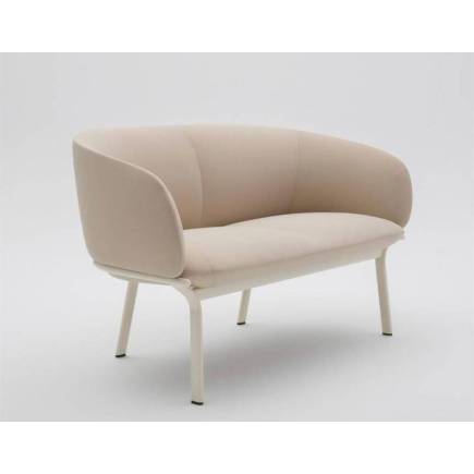 Canapé droit tapissé Beige - Must - L160xH85xP70