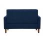 Canapé droit en tissu bleu et bois Odessa L160 x P70 x H82