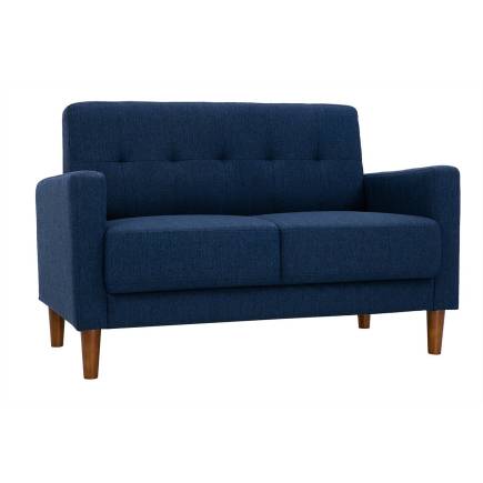 Canapé droit en tissu bleu et bois Odessa L160 x P70 x H82
