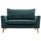 Canapé Droit En Tissu Bleu Et Bois - Luxy - L160 X P70 X H82