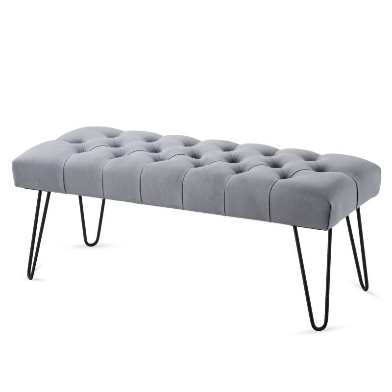 Banc En Métal Pouf Industriel  Gris - L120cm * H45cm * P40cm
