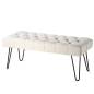 Banc En Métal Pouf Industriel  -  Blanc  - L120cm * H45cm * P40cm