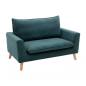 Canapé Droit En Tissu Bleu Et Bois - Luxy - L160 X P70 X H82
