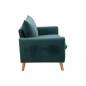 Canapé Droit En Tissu Bleu Et Bois - Luxy - L160 X P70 X H82
