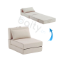 Fauteuil Lit Pliable Avec Coussin Couleur beige