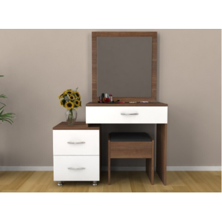 Coiffeuse Cléopâtre - Marron & Blanc