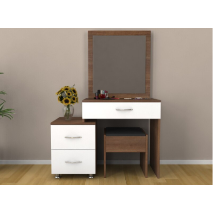 Coiffeuse Cléopâtre - Marron & Blanc