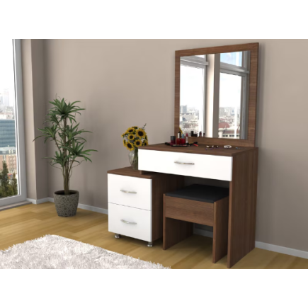 Coiffeuse Cléopâtre - Marron & Blanc