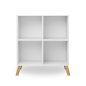 Bibliothèque d'entrée scandinave bois MDF stratifié - Blanc 