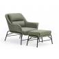 Fauteuil Telsa  Gris  avec pouf  -  Métal  