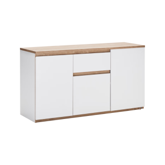 Bureau Livo pivotant blanc et chêne  Bois MDF stratifié