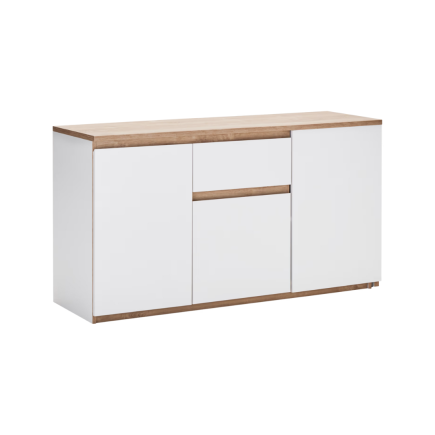 Bureau Livo pivotant blanc et chêne  Bois MDF stratifié
