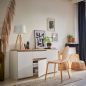 Bureau Livo pivotant blanc et chêne  Bois MDF stratifié