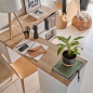 Bureau Livo pivotant blanc et chêne  Bois MDF stratifié