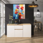 Bureau Livo pivotant blanc et chêne  Bois MDF stratifié