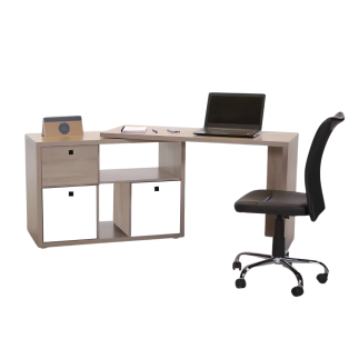 bureau enfant ELVA MDF STRATIFIE chêne et blanc